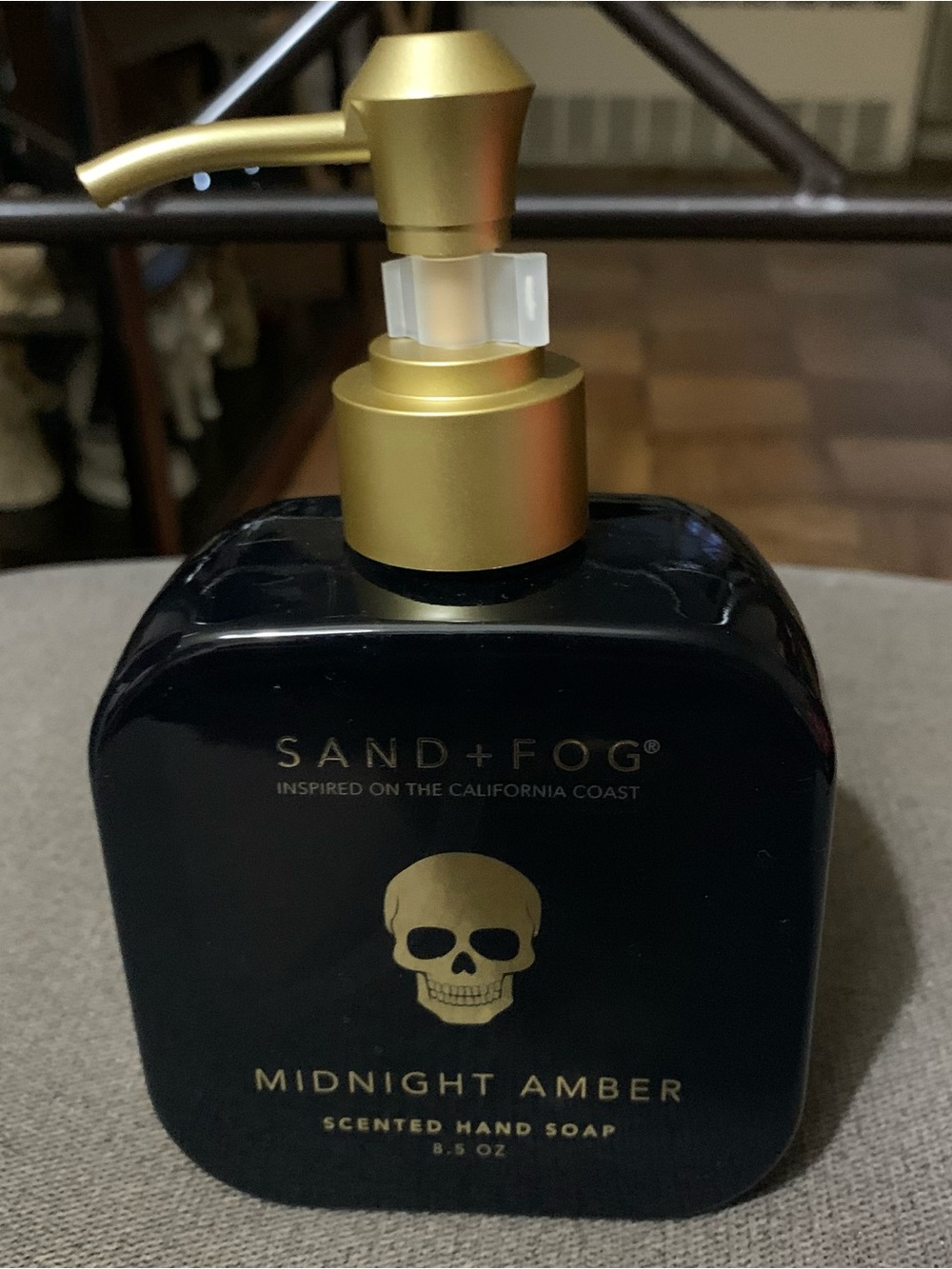 Sand + Fog Midnight Amber Scented Hand Soap — Black & Gold